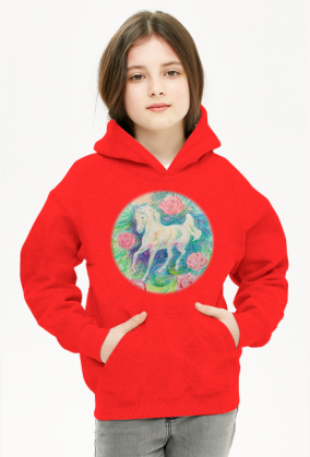 BLUZA DZIECIĘCA Z KAPTUREM UNISEX Z KONIEM - HORSE SPIRITS - BLESSED LOVE - ©DH