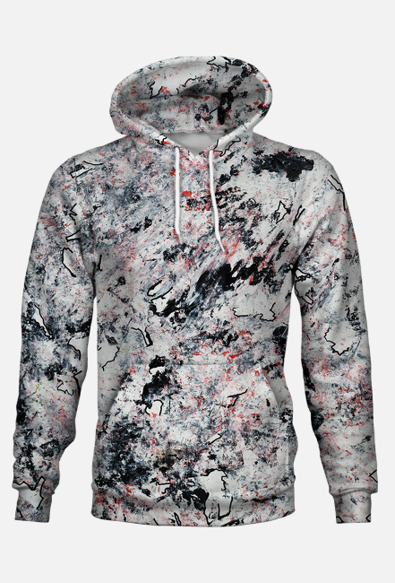 BROKEN GLASS bluza z kapturem unisex fullprint