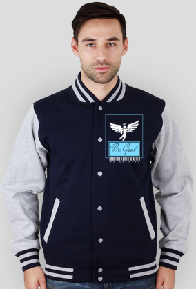 Bluza męska z długim rękawem (granatowo-szara)