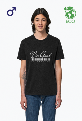 Koszulka męska z krótkim rękawem (ekologiczna - czarna z napisem)