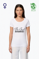 Koszulka damska z krótkim rękawem (ekologiczna - biała z napisem)