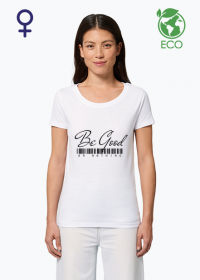 Koszulka damska z krótkim rękawem (ekologiczna - biała z napisem)