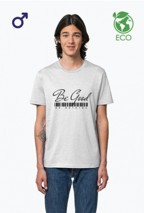 Koszulka męska z krótkim rękawem (ekologiczna - biała z napisem)