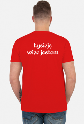 Koszulka męska łysienie biały napis