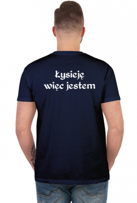 Koszulka męska łysienie biały napis