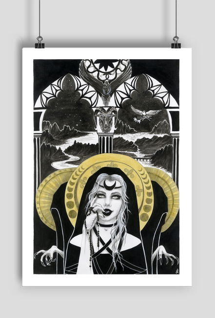 Potrójna Bogini Nocy Księżycowa PLAKAT