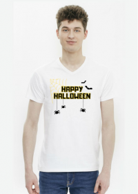 Happy Halloween Biała Koszulka Męska