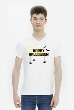 Happy Halloween Biała Koszulka Męska