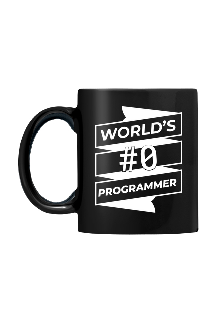 World's #0 programmer - czarny kubek