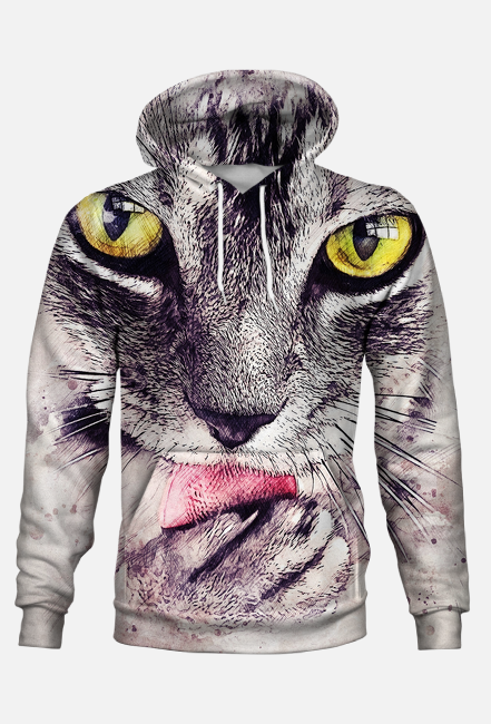 BLUZA MĘSKA Z MOTYWEM ,,KOTA,,
