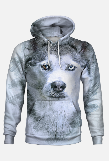 BLUZA MĘSKA Z MOTYWEM ,,WILKA,,