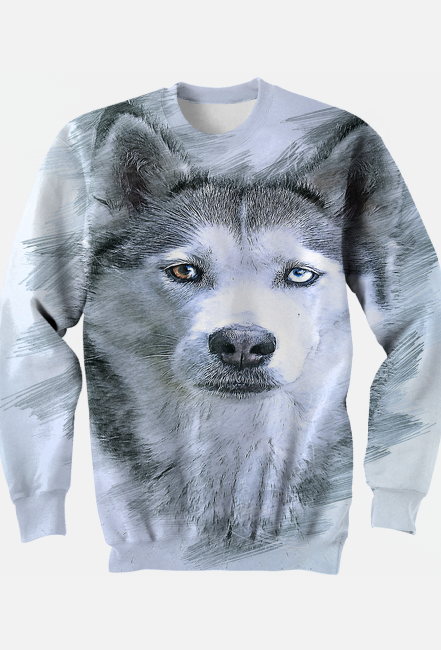 BLUZA DAMSKA Z MOTYWEM ,,WILKA,,