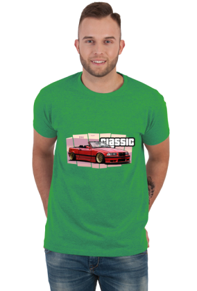 Czerwony kabriolet BMW E36
