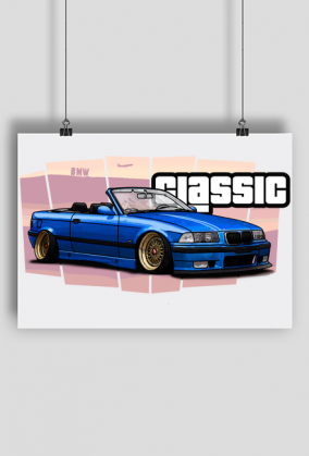 BMW E36 kabriolet niebieski