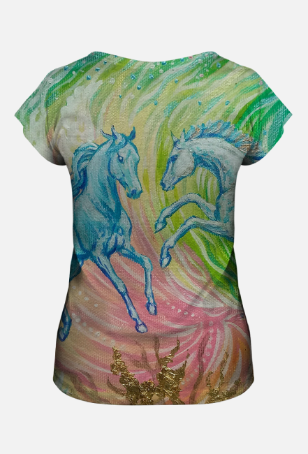 Damski T-Shirt  końmi- Horse Spirit - The Love Journey - ©DH