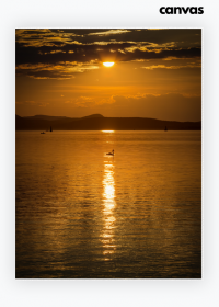 Obraz Zachód Słońca nad jeziorem - canvas
