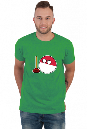 Polandball z przepychaczem koszulka