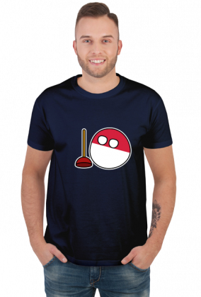 Polandball z przepychaczem koszulka