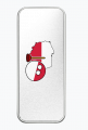 Piórnik metalowy Polandball + kontur Polski