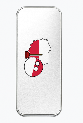 Piórnik metalowy Polandball + kontur Polski