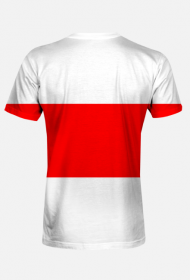 Koszulka męska z flagą Białorusi biało-czerwono-białą fullprint