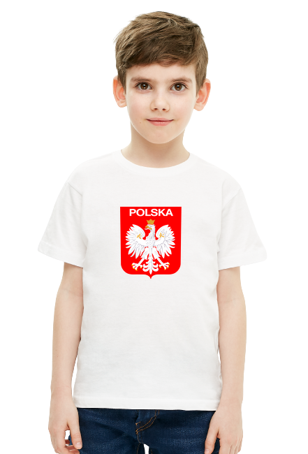 Koszulka młodego kibica Polski Polska orzeł dla chłopca mundial katar 2022