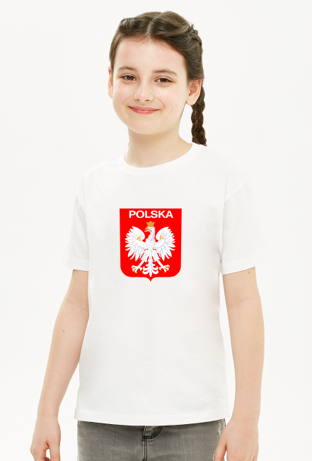 Koszulka młodego kibica Polski Polska orzeł dla Dziewczynki mundial 2022 katar