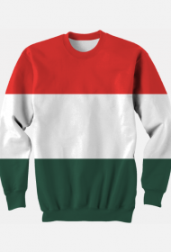 Bluza bez kaptura z flagą Węgier fullprint