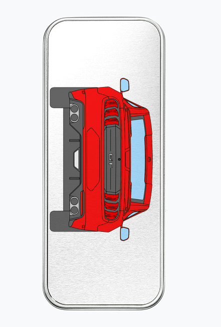 FORD MUSTANG GT (2017-) czerwony 02 PIÓRNIK METALOWY