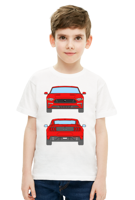 FORD MUSTANG GT (2017-) czerwony 01 MULTIKOLOR KOSZULKA DZIECIĘCA