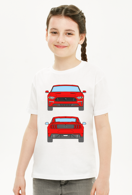 FORD MUSTANG GT (2017-) czerwony 01 MULTIKOLOR KOSZULKA DZIECIĘCA