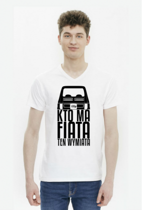 126p - Kto ma Fiata ten wymiata (koszulka męska v-neck) cg