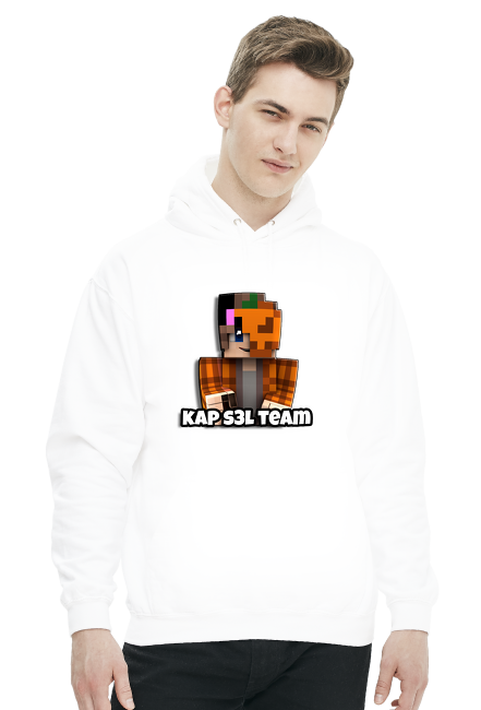 Bluza Męska z Kapturem Biała Kap S3L Team