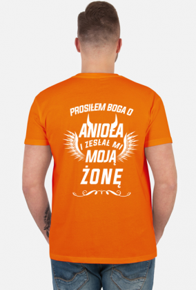 Koszulka prezent walentynki dla męża chłopaka prosiłem o anioła dostałem żonę