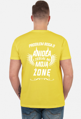 Koszulka prezent walentynki dla męża chłopaka prosiłem o anioła dostałem żonę