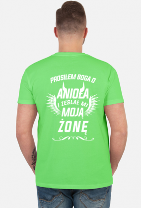 Koszulka prezent walentynki dla męża chłopaka prosiłem o anioła dostałem żonę