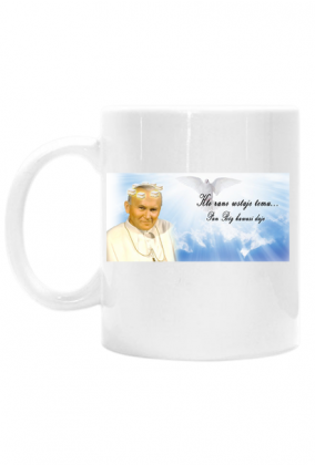 Kubek śmieszny Jan Paweł II smacznej kawusi kremówka wadowice