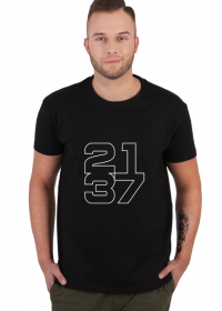 Czarna koszulka męska 2137 kontur