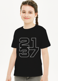 Czarna koszulka dziecięca (dziewczynka) 2137 kontur