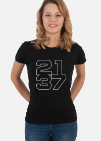 Czarna koszulka damska 2137 kontur