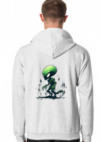 Green Alien - Bluza Męska Rozpinana z Kapturem