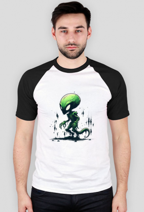 Green Alien - Koszulka Męska Baseball