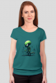 Green Alien - Koszulka Damska ze Ściągaczem
