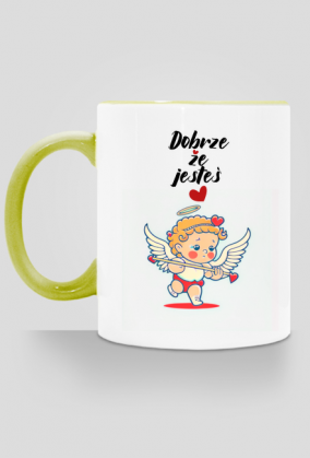 Kubek Dobrze, że jesteś i kupidyn