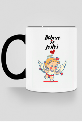 Kubek Dobrze, że jesteś i kupidyn