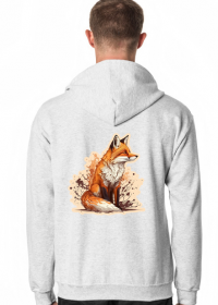 Fox Art - Bluza Męska Rozpinana z Kapturem