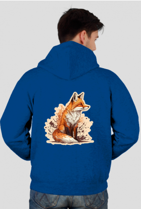 Fox Art - Bluza Męska Rozpinana z Kapturem