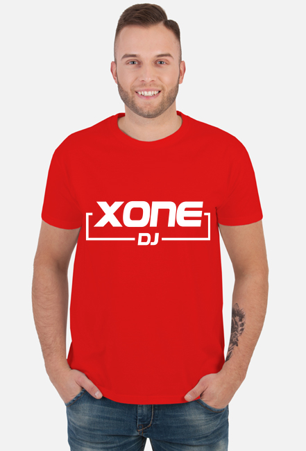 t-shirt xone dj  męska / czerwona