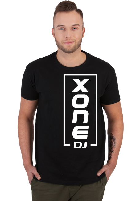 t-shirt xone dj pionowo męska - czarna