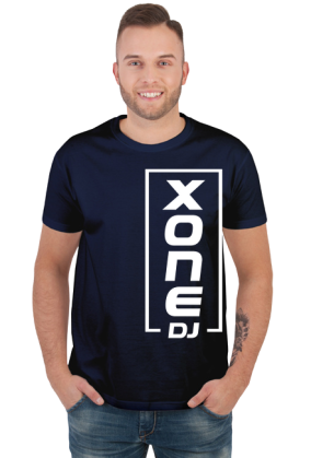 t-shirt xone dj pionowo męska - czarna